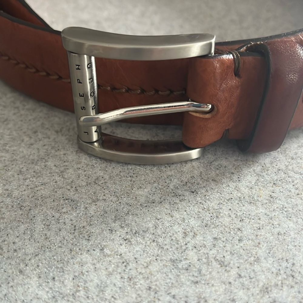 Mens Italian leather belt by Joseph Abboud